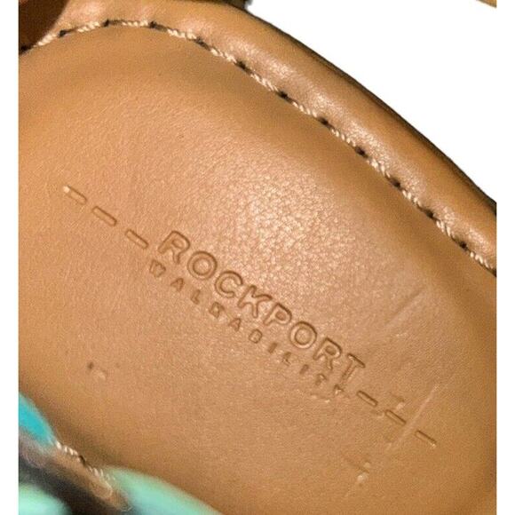 Rockport Walkability Adiprene By Adidas Jeanie Leather Sandals Size 10 M Teal - Picture 5 of 8